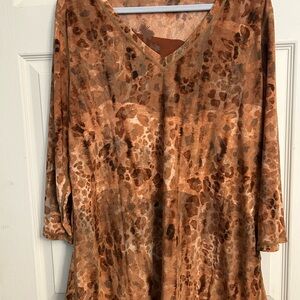 Source Unknown Brown Leopard V-Neck Tunic
